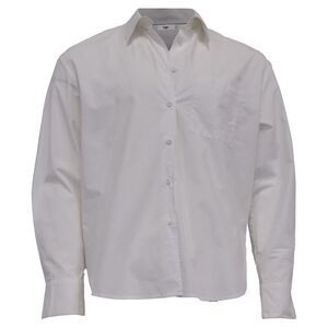 The Frankie Shop Long Back Shirt in White Cotton